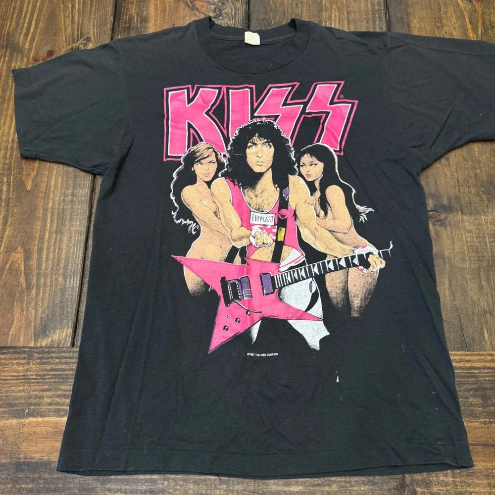 Vintage 1987 KISS Paul‎ Stanley T-Shirt, life is like sex, original production